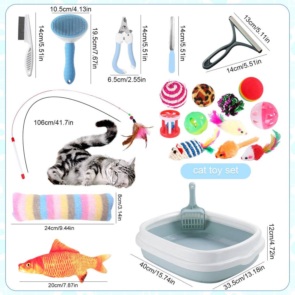 37 Pcs Cat Essentials Starter Kit R293418