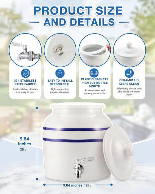 3-Tier 5 Gallon Ceramic Water Jug Holder O9727