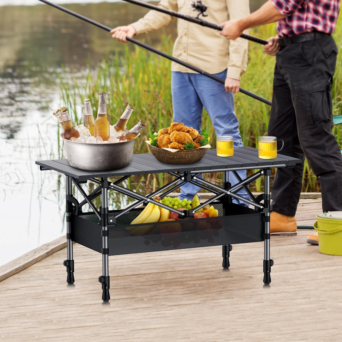 3ft Aluminum Roll Top Folding Camping Table T659