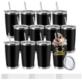 12 Pieces Insulated Stainless Steel Tumbler with Lid and Straw K778