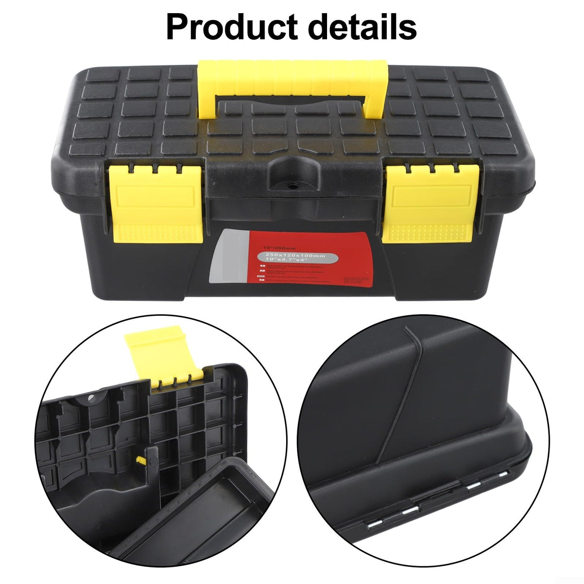 10-Inch Plastic Toolbox with Dual Layer Storage C13950