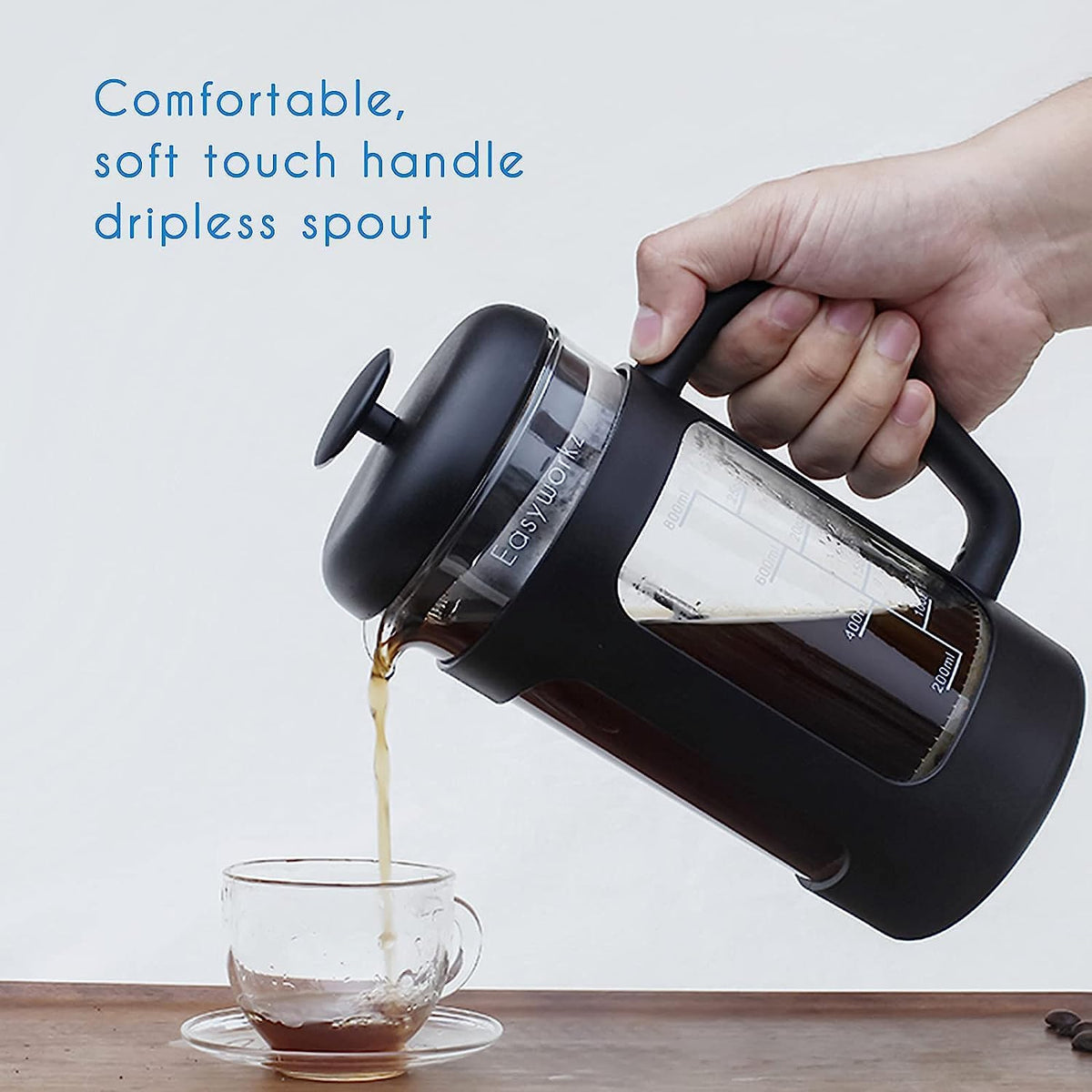 French Press 12 oz, Stainless Steel Espresso Cup 2pcs Set Double Wall Insulated 5 oz O230256