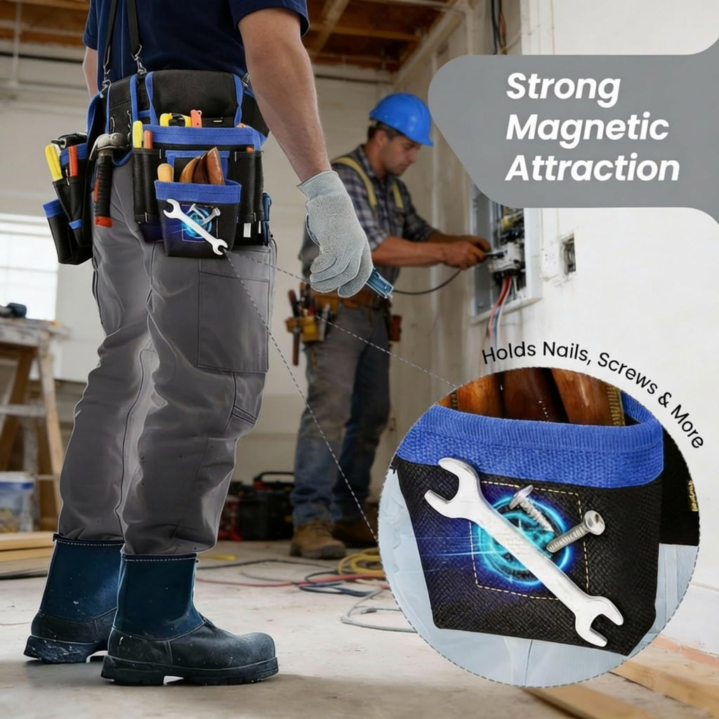 Heavy Duty Magnetic Tool Belt with Suspenders F79148