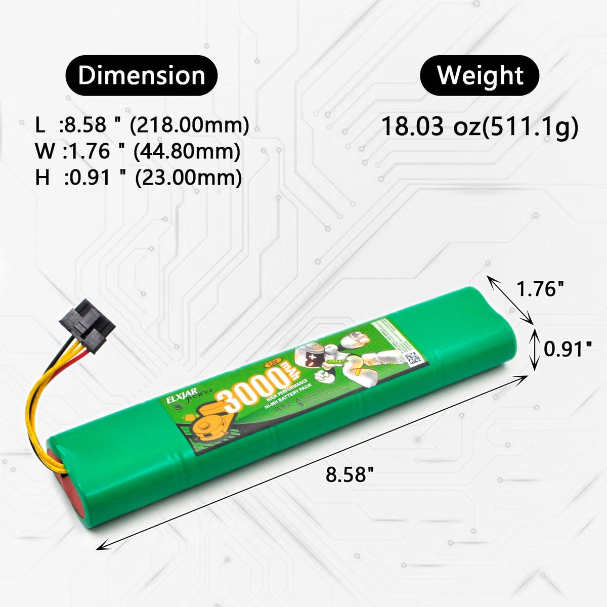 12V 3000mAh Ni-MH Battery A618263