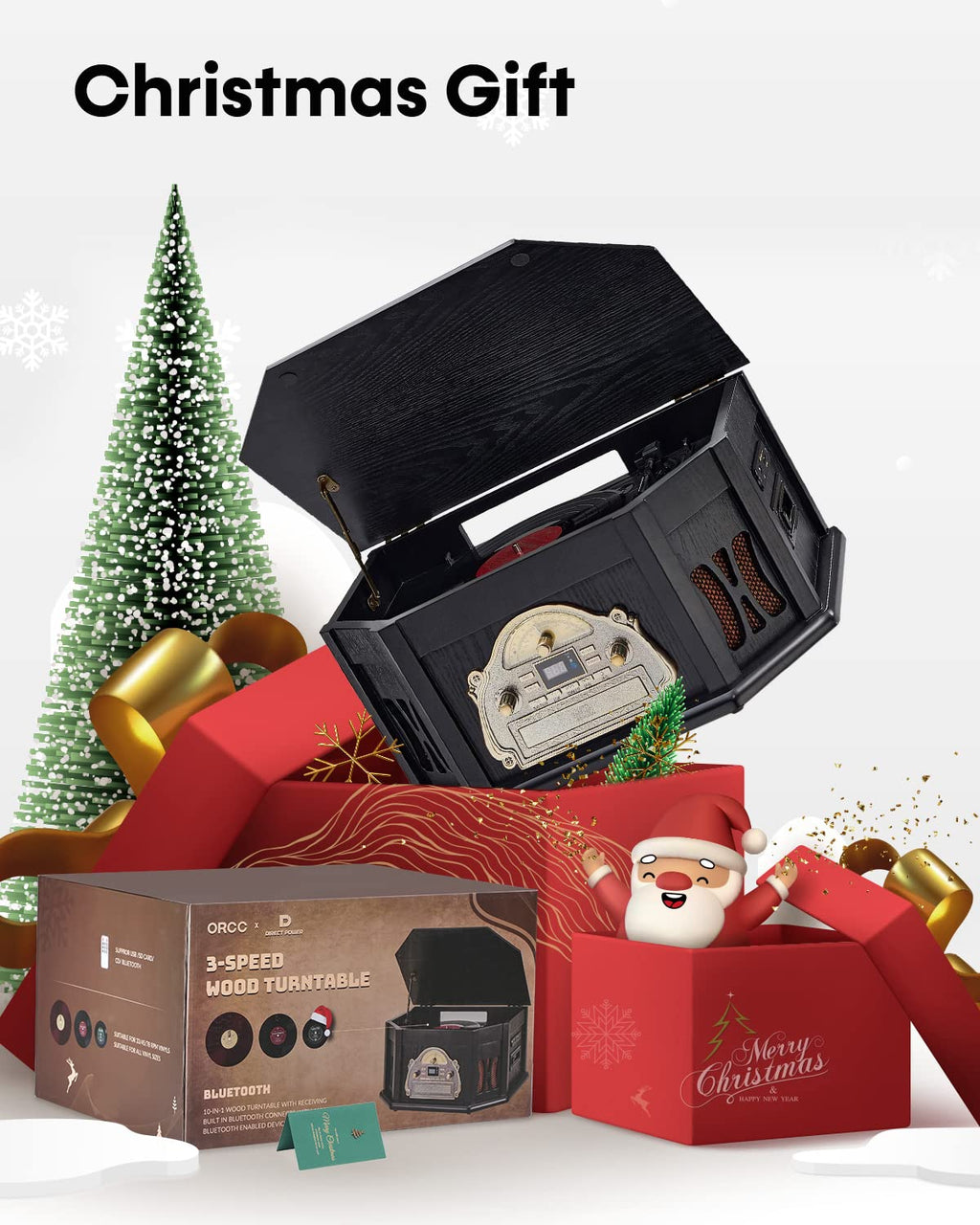 10-in-1 Record Player with Bluetooth J19208