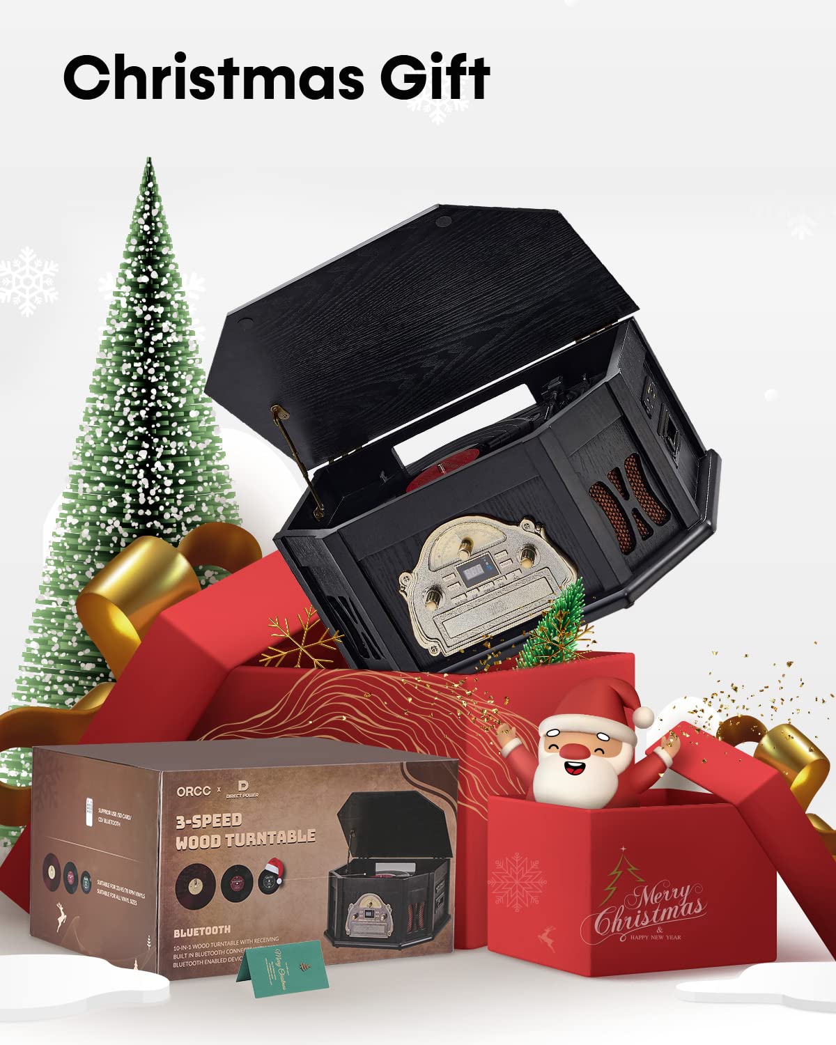 10-in-1 Record Player with Bluetooth J19208