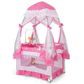 4-in-1 Pack and Play with Canopy, Changing Table and Bassinet, Hot Pink T49266