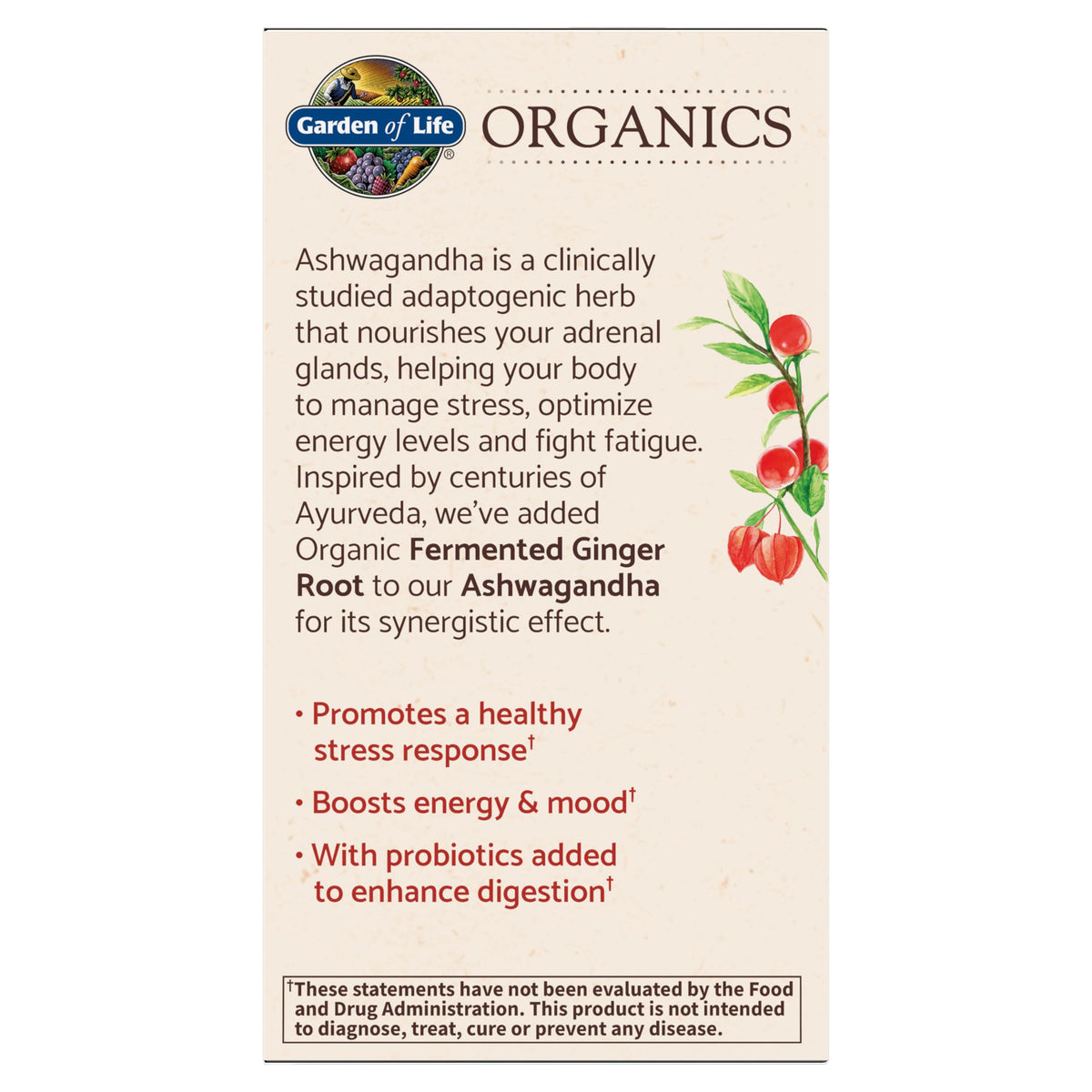 Organic Ashwagandha with Probiotics & Ginger C3842