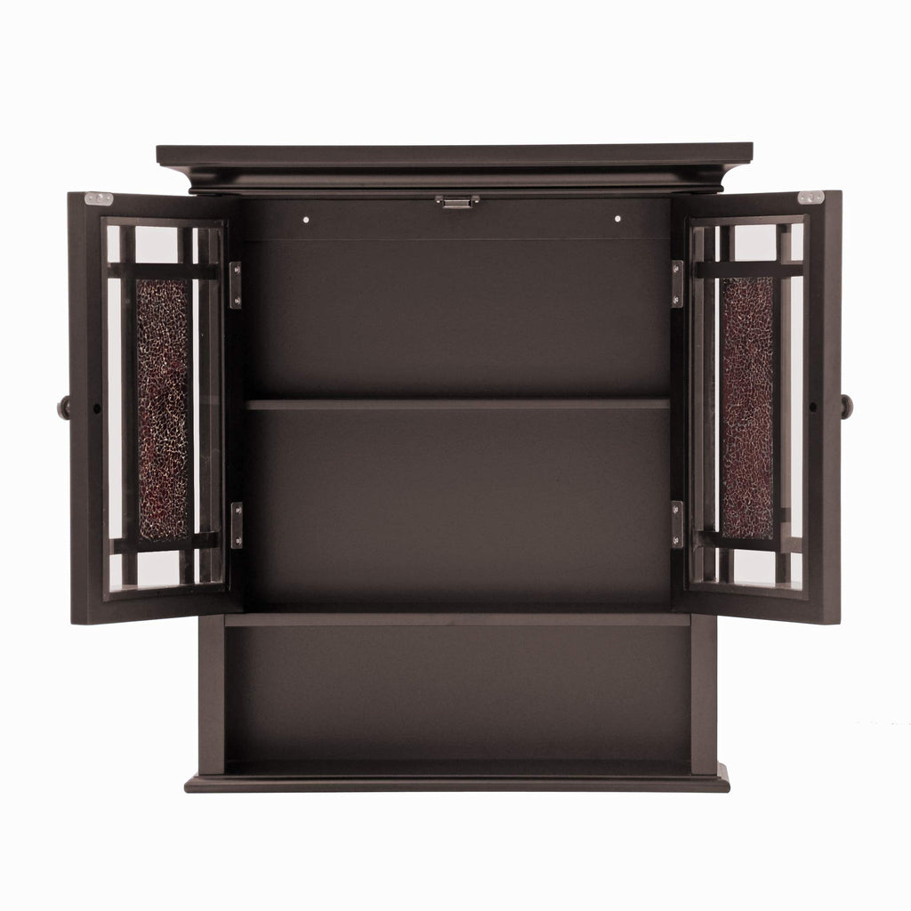 Over The Toilet Wall Medicine Cabinet with 2 Glass Mosaic Doors S9451