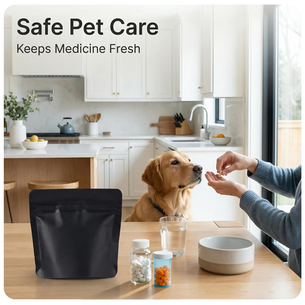 200pcs Zippered Waterproof Pet Pill Pouches O4400