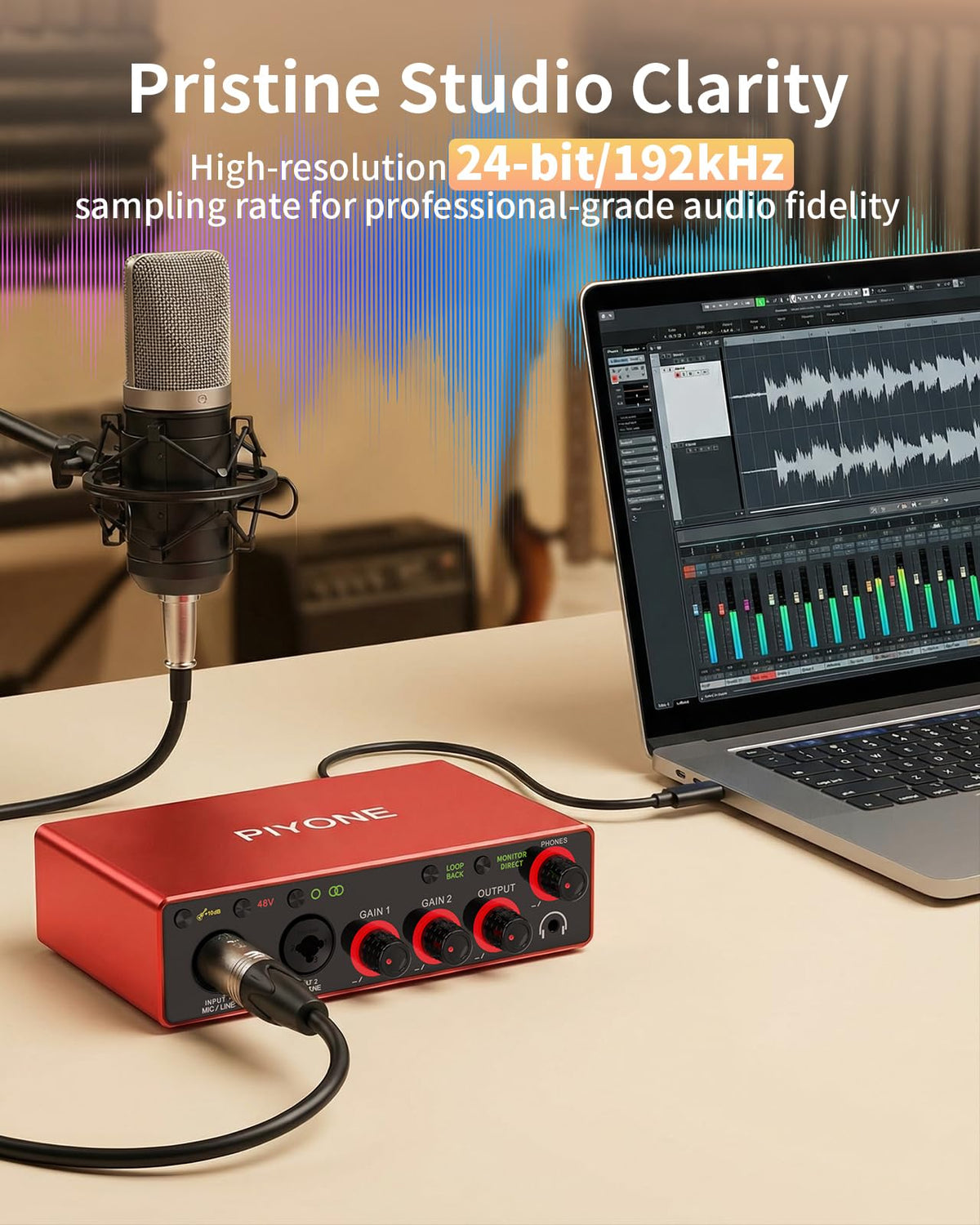 2X2 24-bit/192kHz Audio Interface with XLR/TRS Combo Input R227
