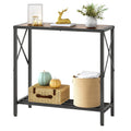 Console Table 2 Tier Narrow Rustic Brown S120