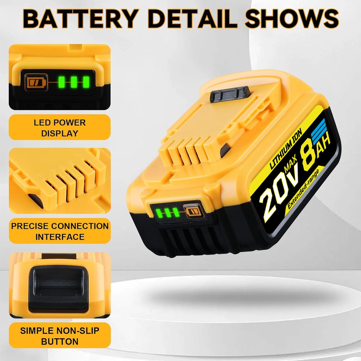 8.0Ah 20V Replacement Battery X384802