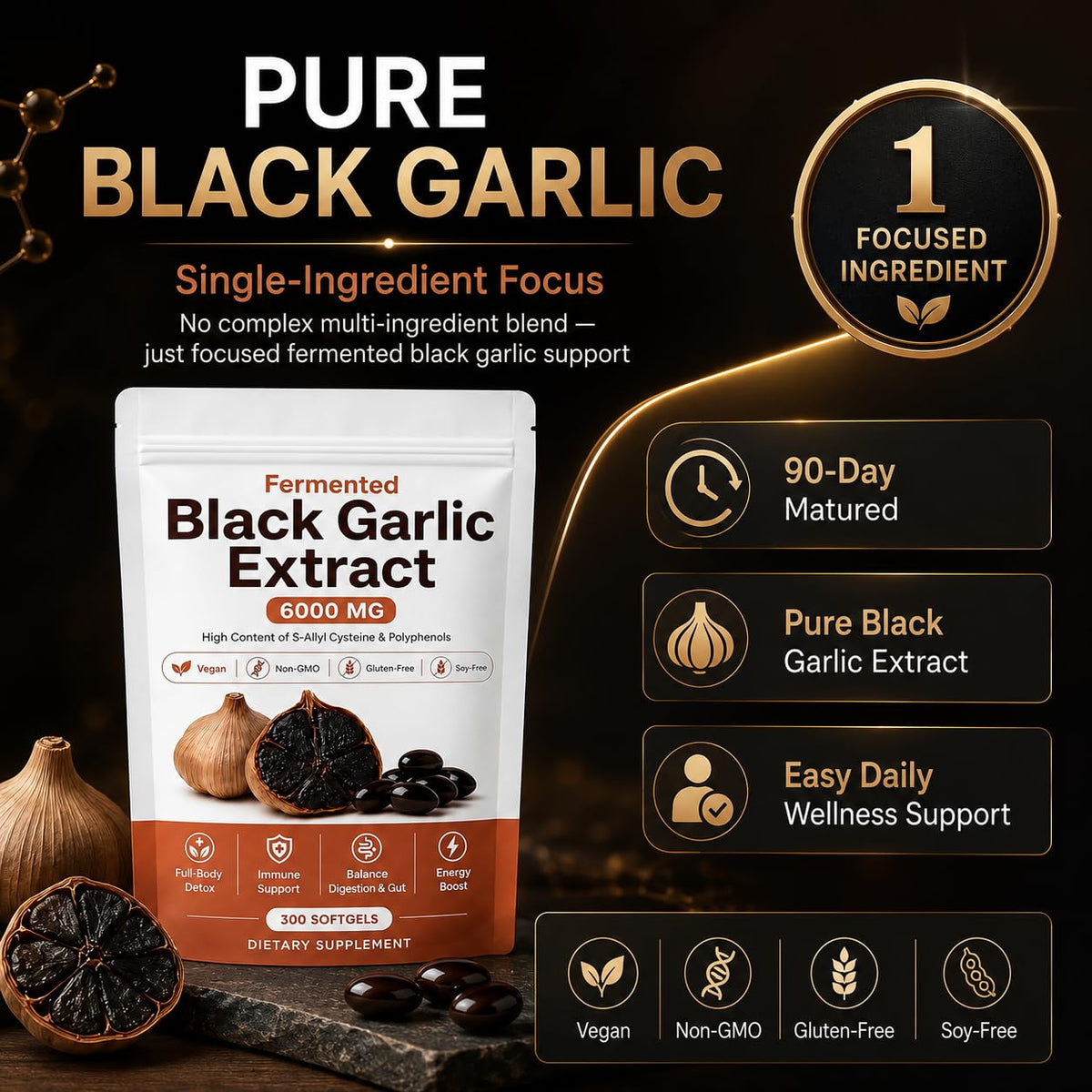 Fermented Black Garlic Extract Softgel 300 Capsules S9624