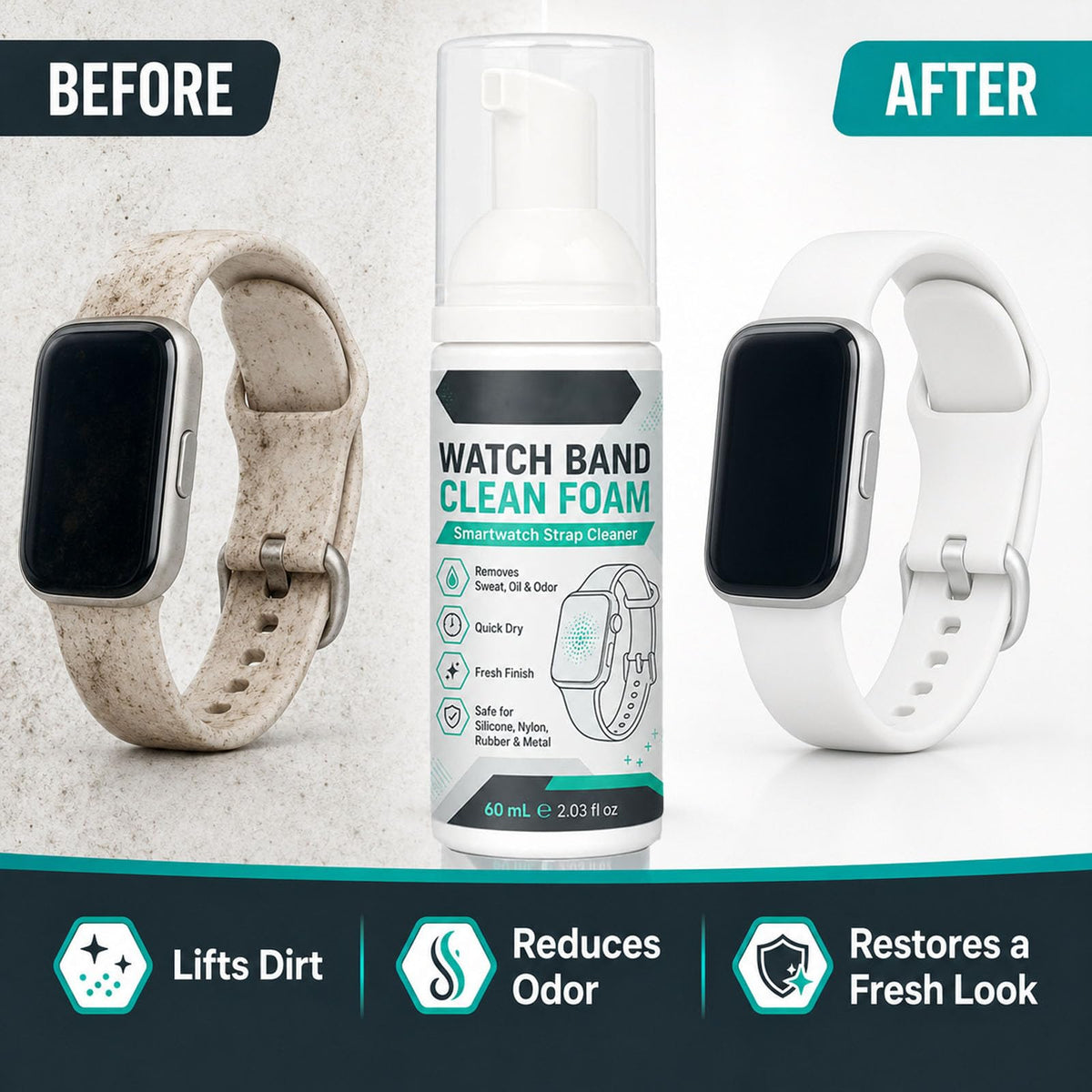 Foam Cleaner Spray for Watch Strap 60ml with Towel V437561