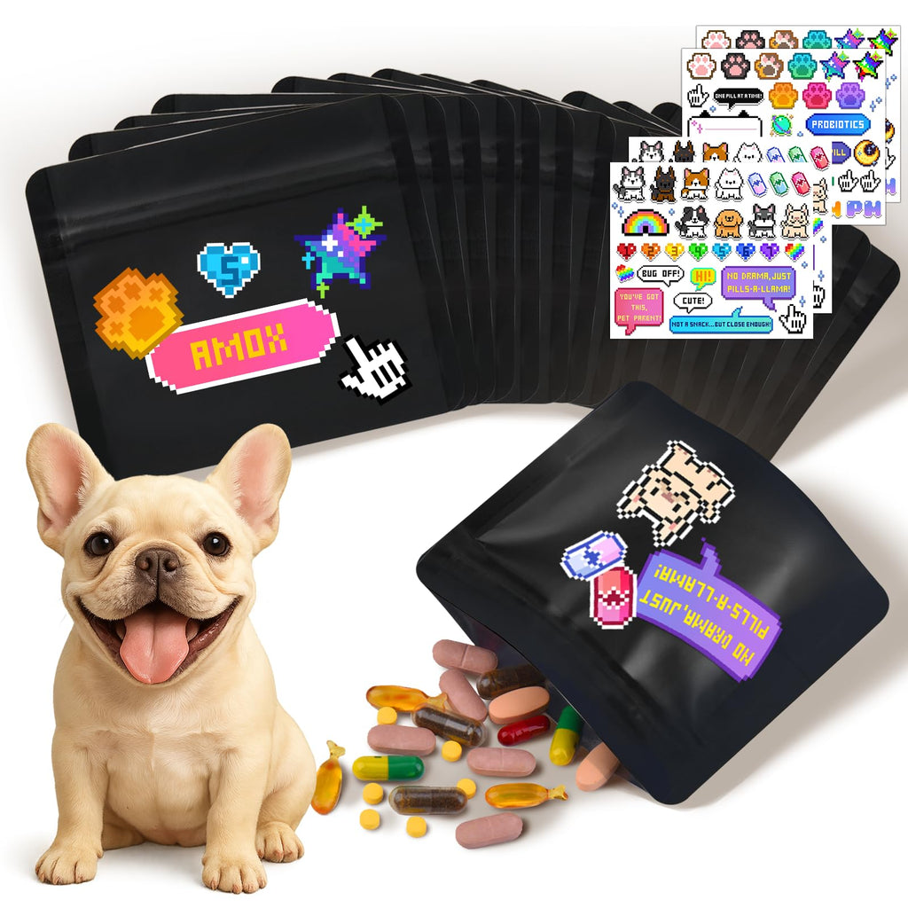 200pcs Zippered Waterproof Pet Pill Pouches O4400