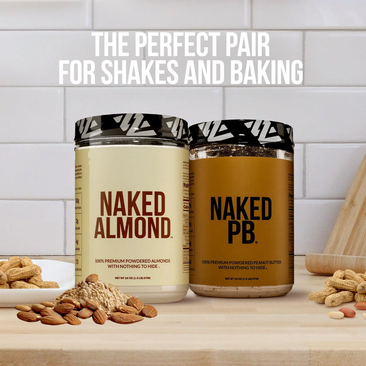 Pea Protein Powder 2LB and Powdered Peanut Butter 1.5LB Vegan Non-GMO Gluten Free Z99955