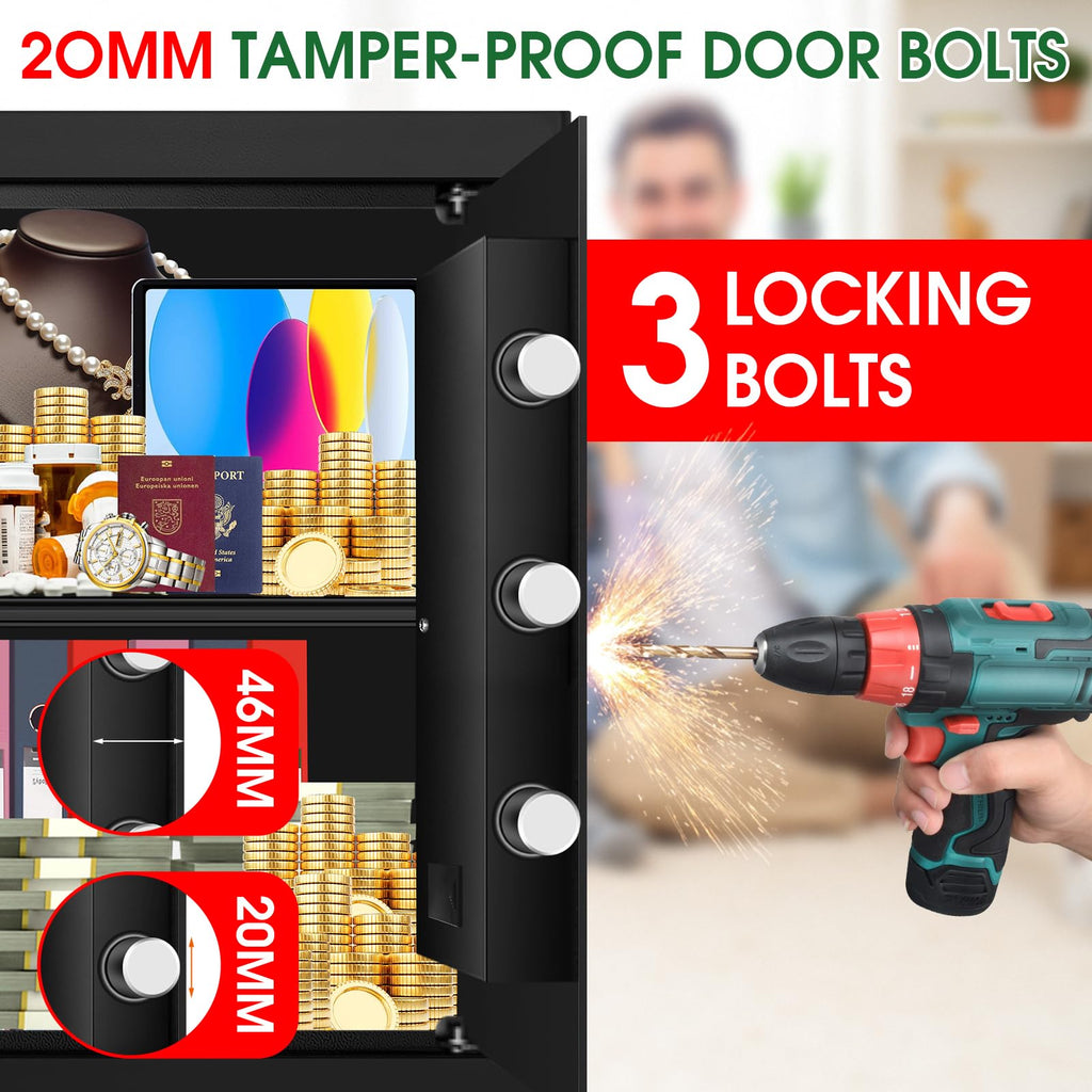 3.3 Cuft Water and Fireproof Safe with Digital Keypad & Key Lock R762669