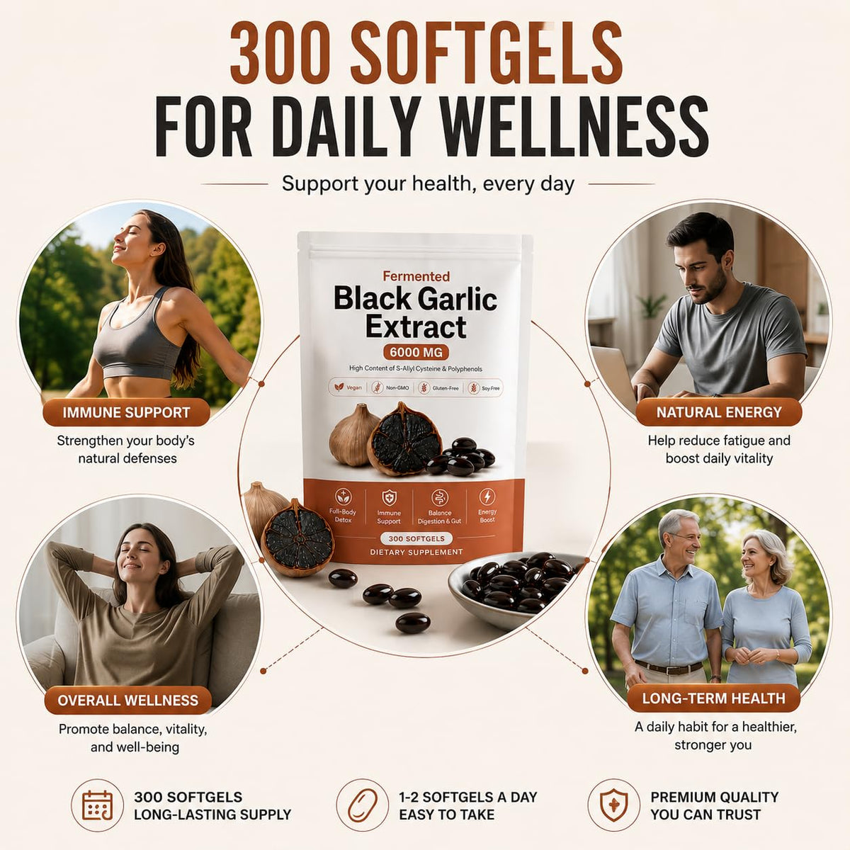 Fermented Black Garlic Extract Softgel 300 Capsules S9624
