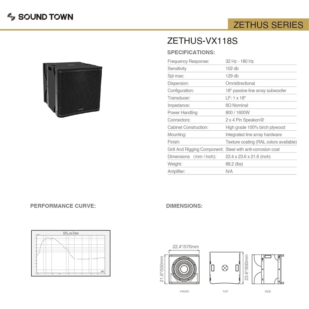 18” 1600W Line Array Subwoofer N860764