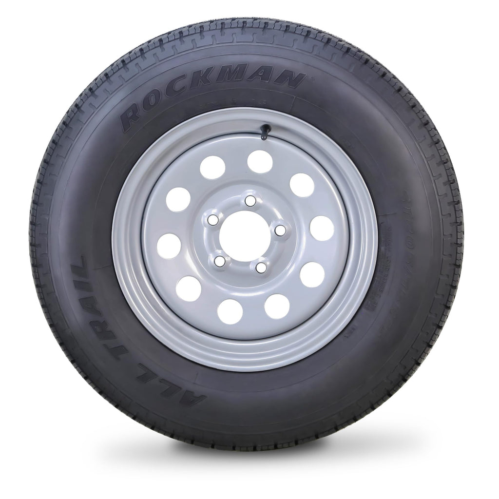 Trailer Tire Wheel ST205/75R15 8-Ply Silver Mod Rim E2851