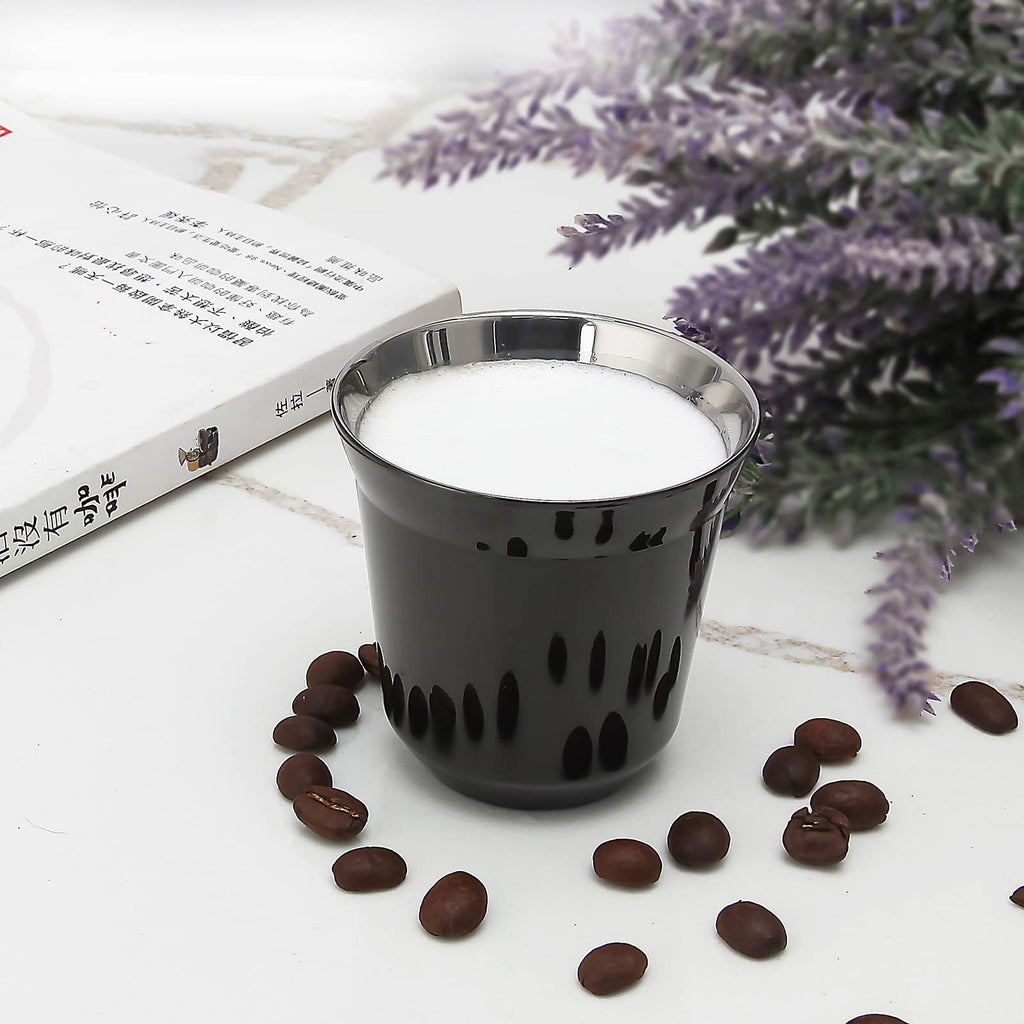 French Press 12 oz, Stainless Steel Espresso Cup 2pcs Set Double Wall Insulated 5 oz O230256