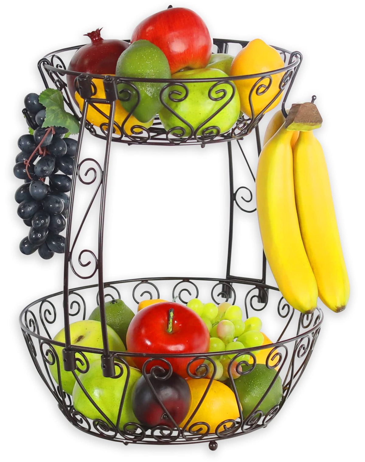 2-Tier Countertop Fruit Basket Bowl Storage C217001
