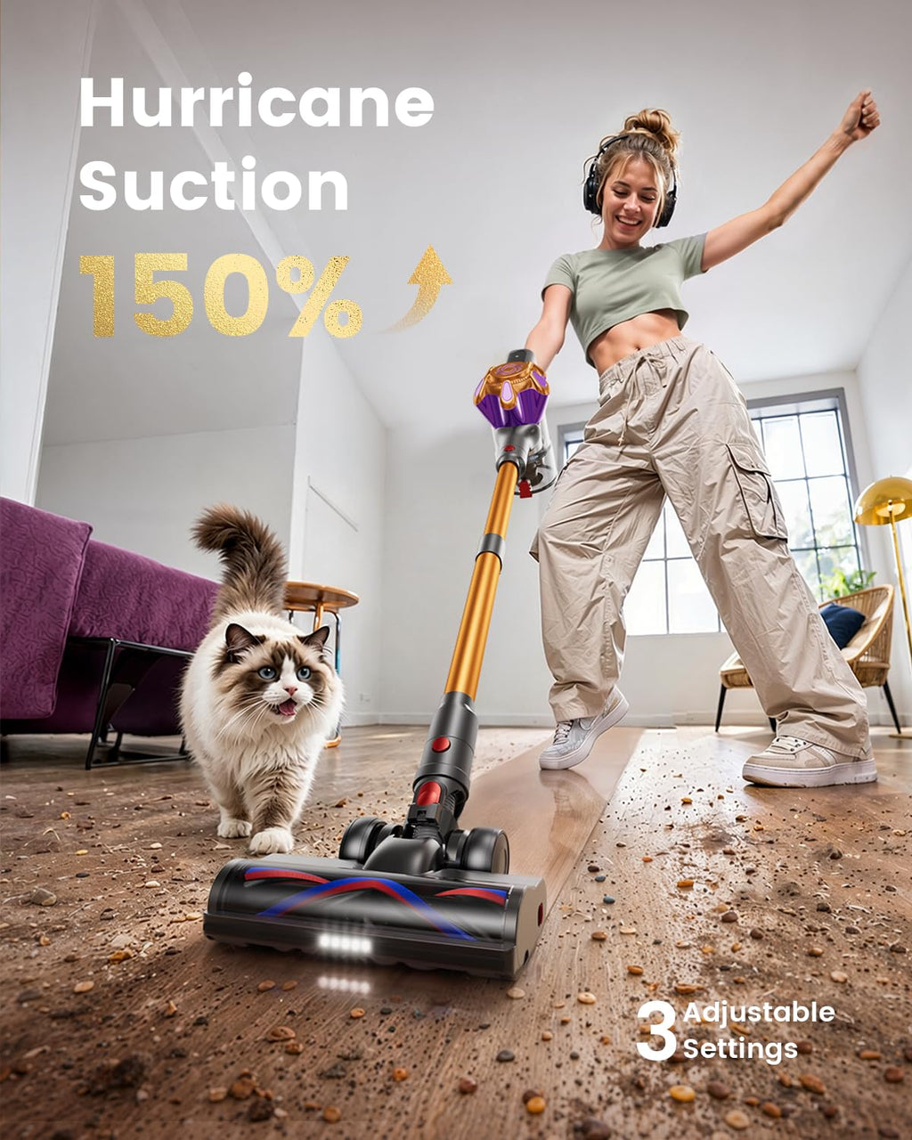 Cordless Stick Vacuum 580W 50Kpa D303362