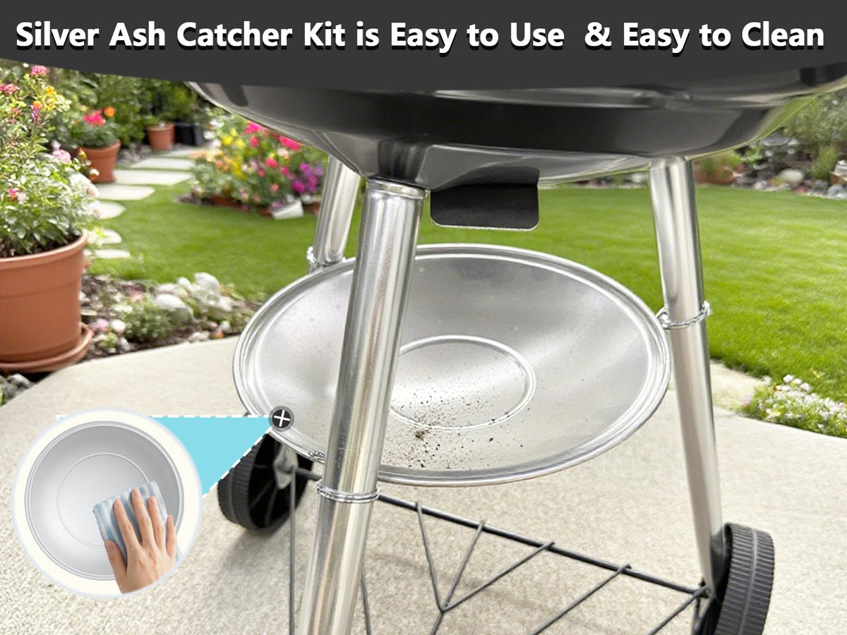 Silver Ash Catcher Pan for 22-inch Kettle Charcoal Grills L5451