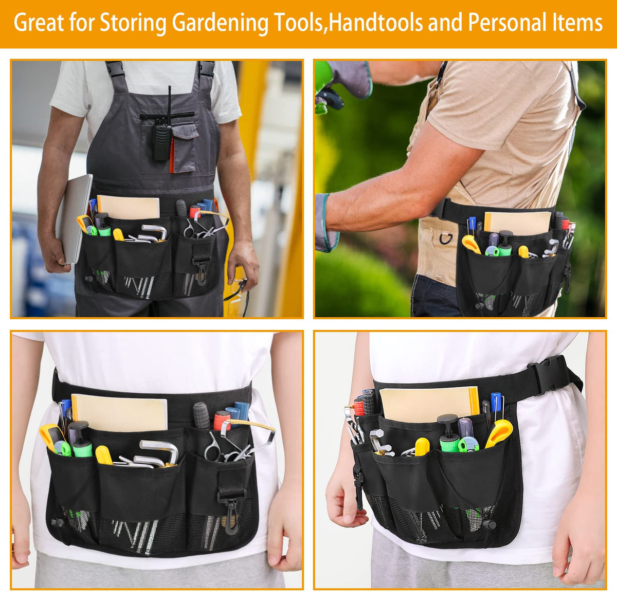 Heavy Duty Oxford Gardening Tool Waist Bag with 7 Pockets N140971