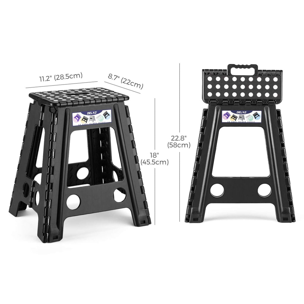 Black 1 Pack Folding Plastic Step Stool K4407