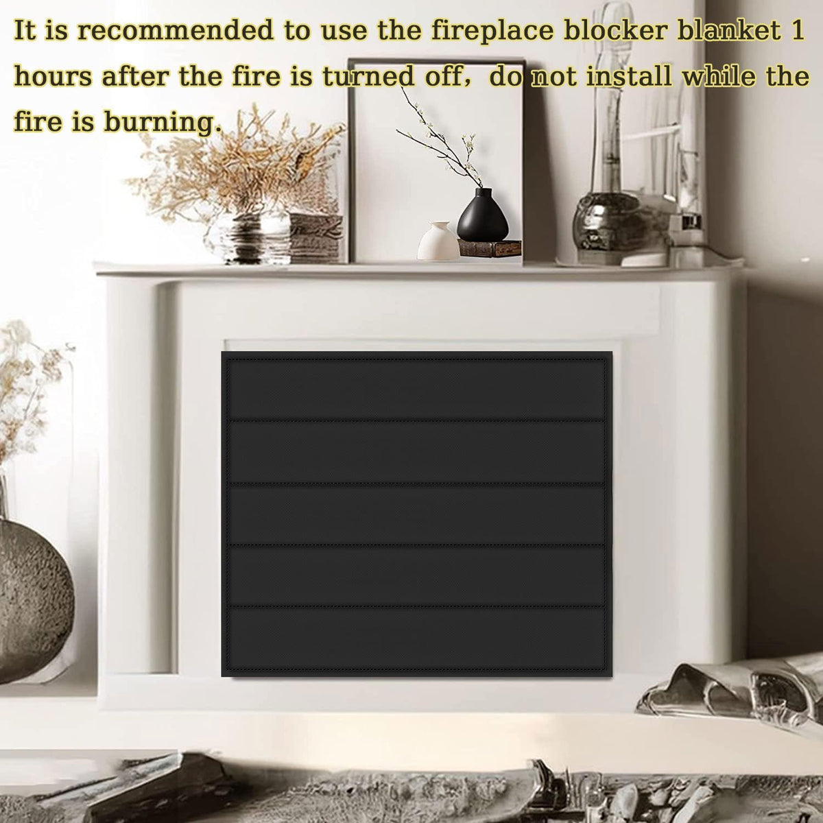 Magnetic Fireplace Cover 39"x32" Draft Stopper P28905