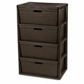 Wide 4-Drawer Storage Organizer Tower with Removable Bins U52853