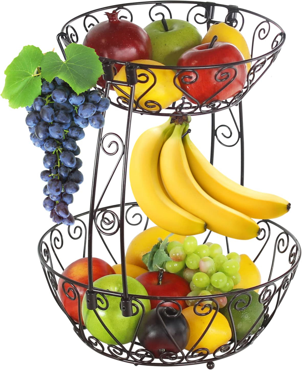 2-Tier Countertop Fruit Basket Bowl Storage C217001