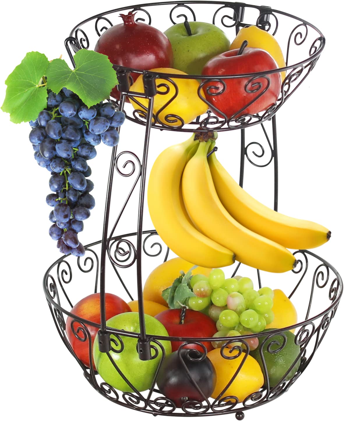 2-Tier Countertop Fruit Basket Bowl Storage C217001