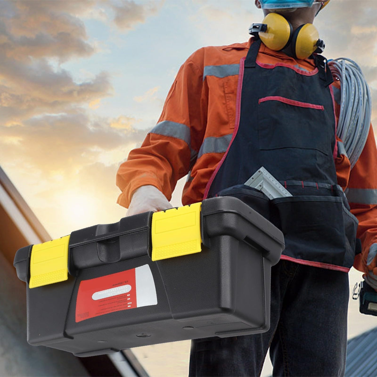 10-Inch Plastic Toolbox with Dual Layer Storage C13950