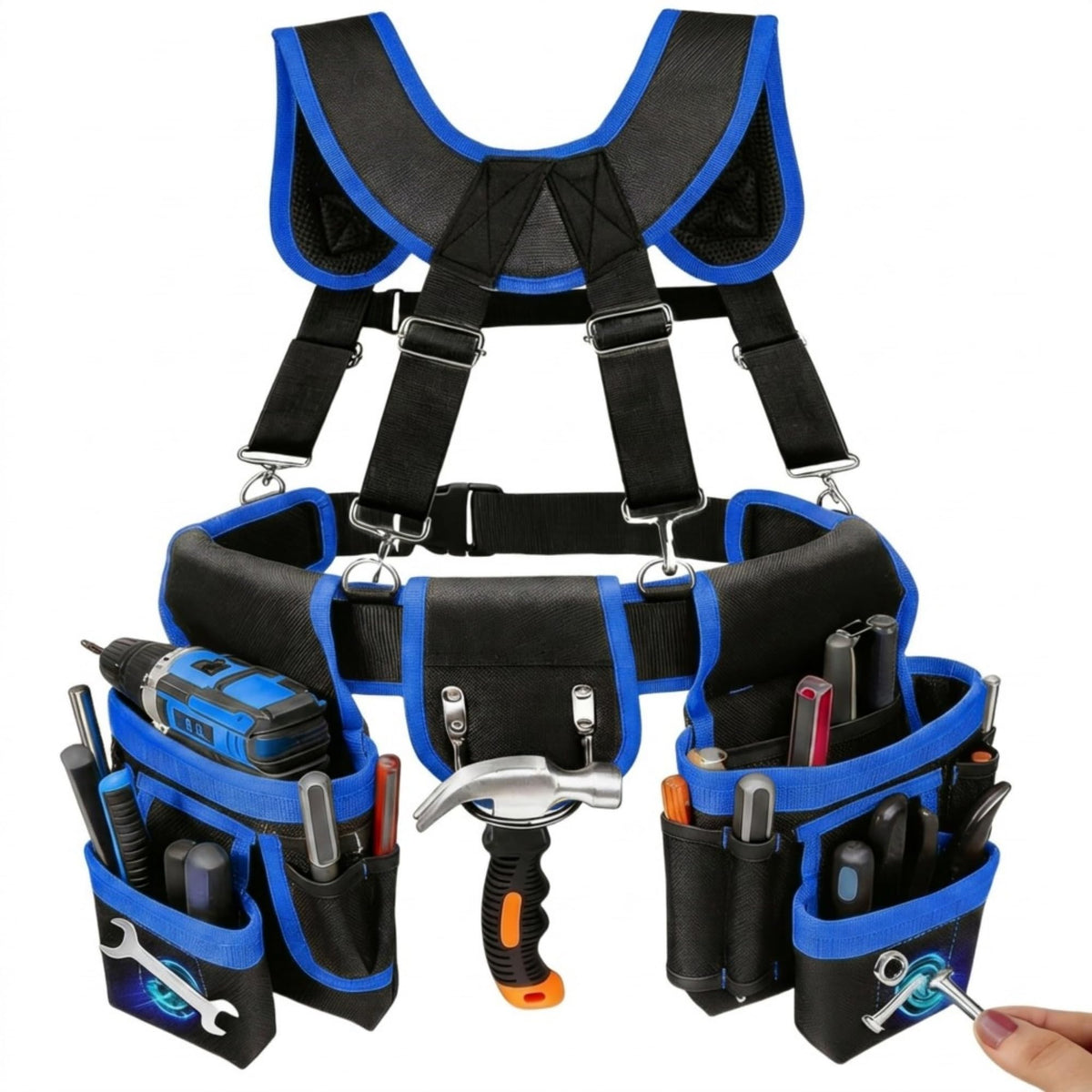 Heavy Duty Magnetic Tool Belt with Suspenders F79148