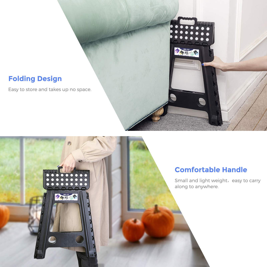 Black 1 Pack Folding Plastic Step Stool K4407