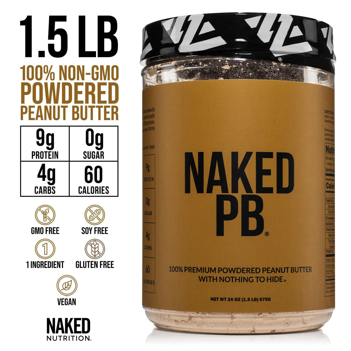 Pea Protein Powder 2LB and Powdered Peanut Butter 1.5LB Vegan Non-GMO Gluten Free Z99955