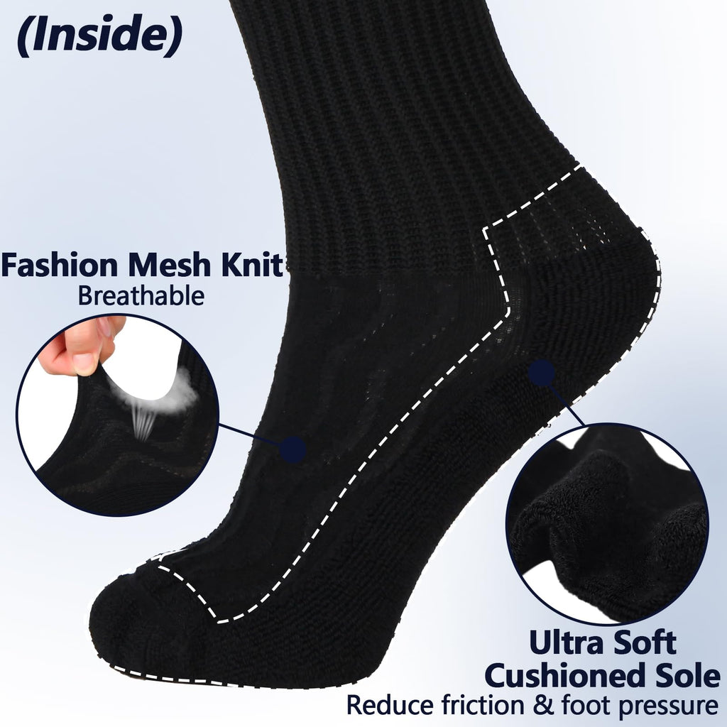 Bamboo Viscose Non-Binding Moisture Wicking Crew Socks With Seamless Toe G627730