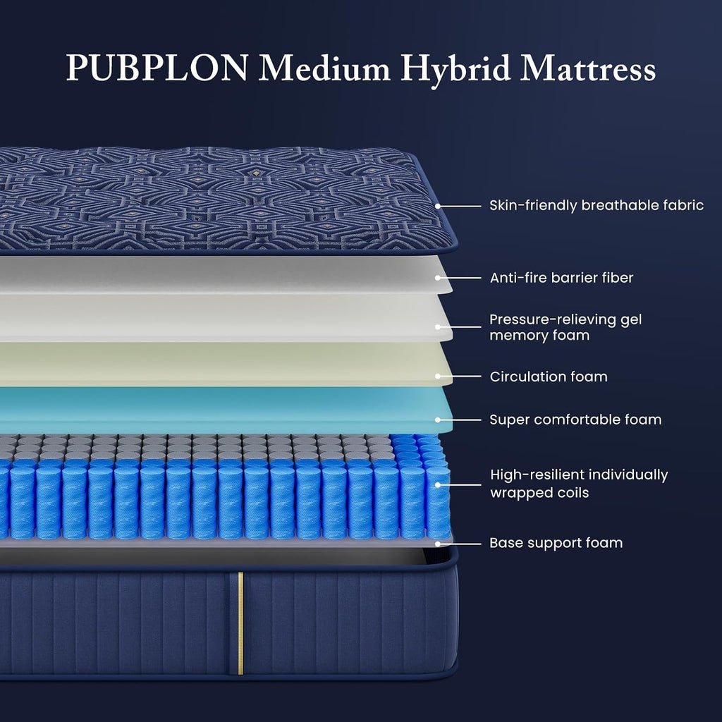 Queen 14 Inch Hybrid Gel Memory Foam Mattress in a Box W73510