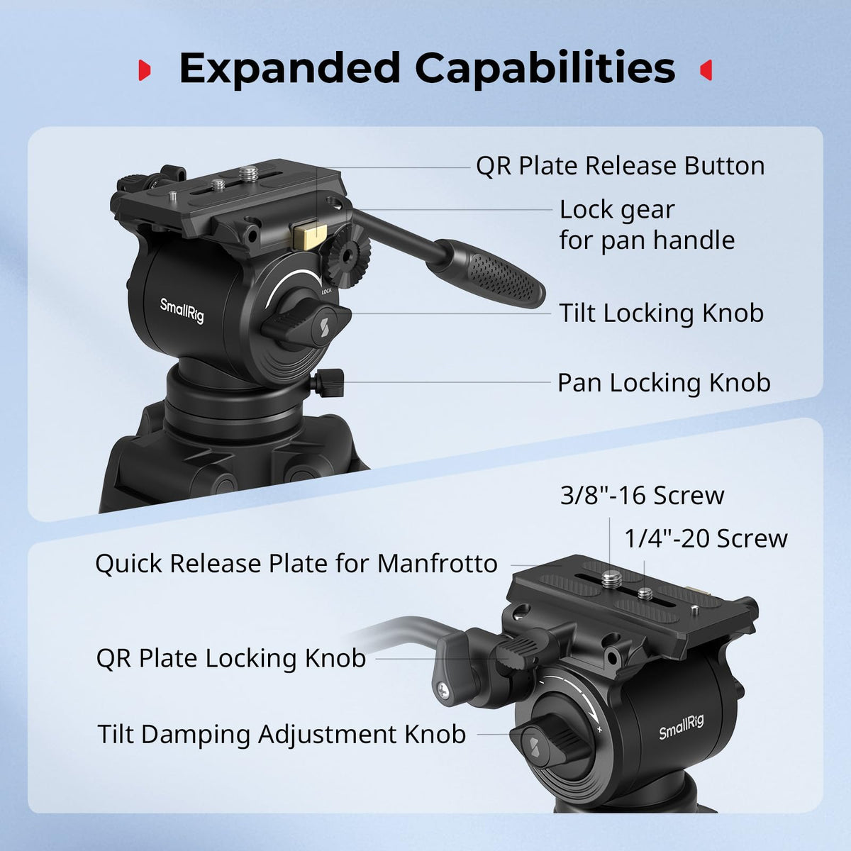 Carbon Fiber Heavy Duty Video Tripod with Fluid Head U75694