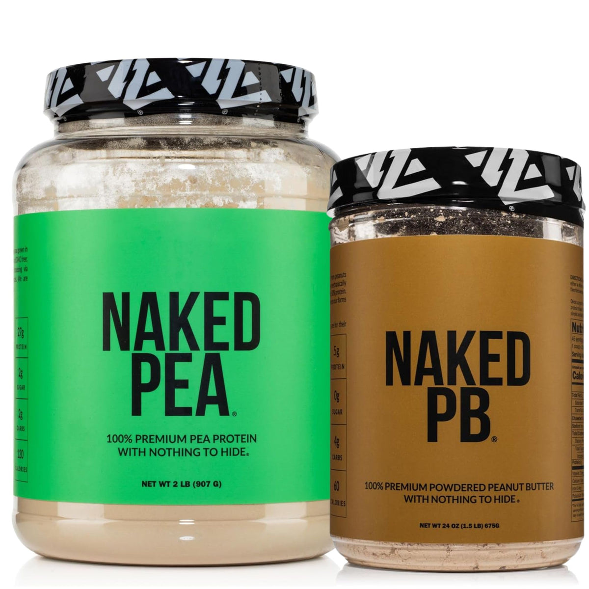Pea Protein Powder 2LB and Powdered Peanut Butter 1.5LB Vegan Non-GMO Gluten Free Z99955