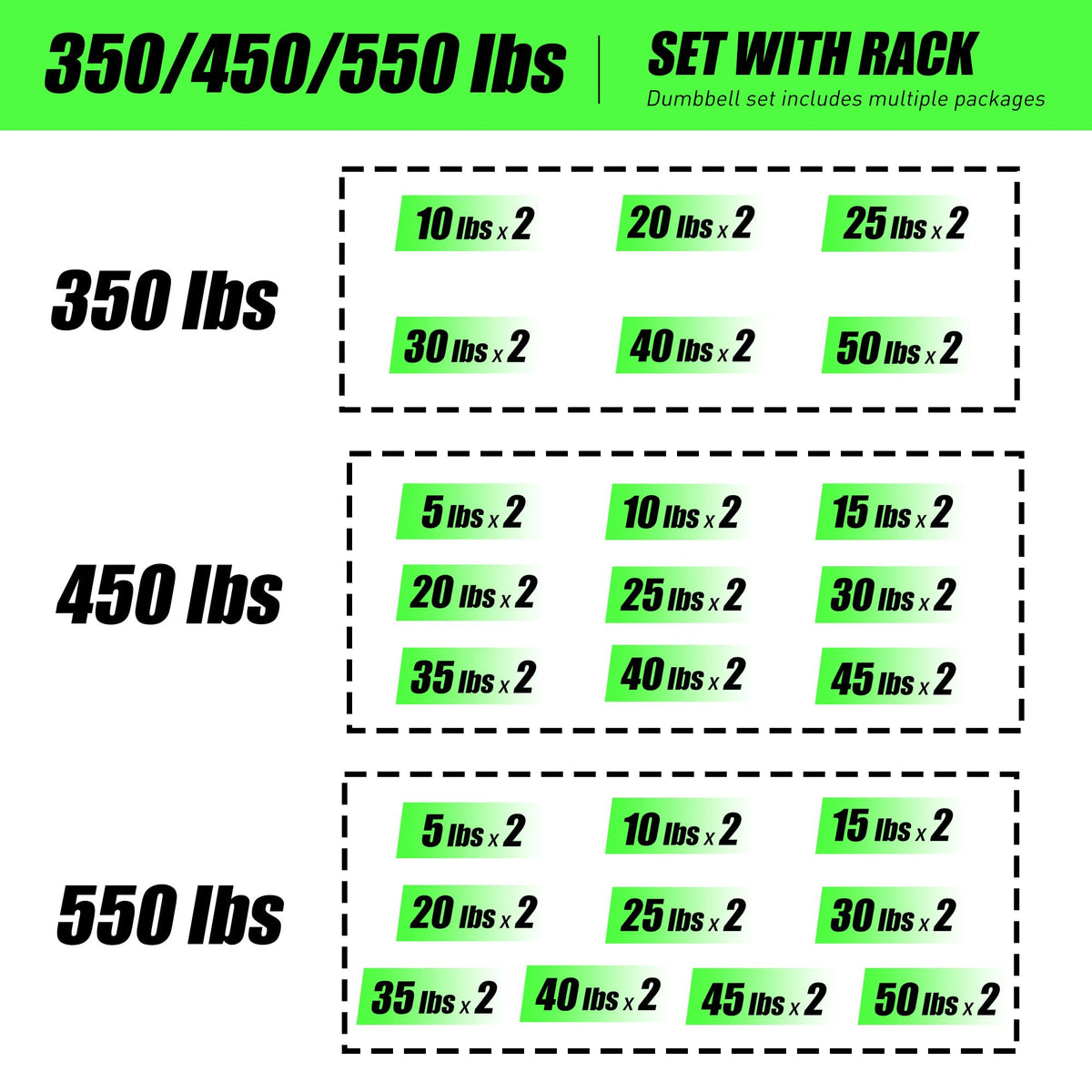 Rubber Hex Dumbbells with Rack O706386