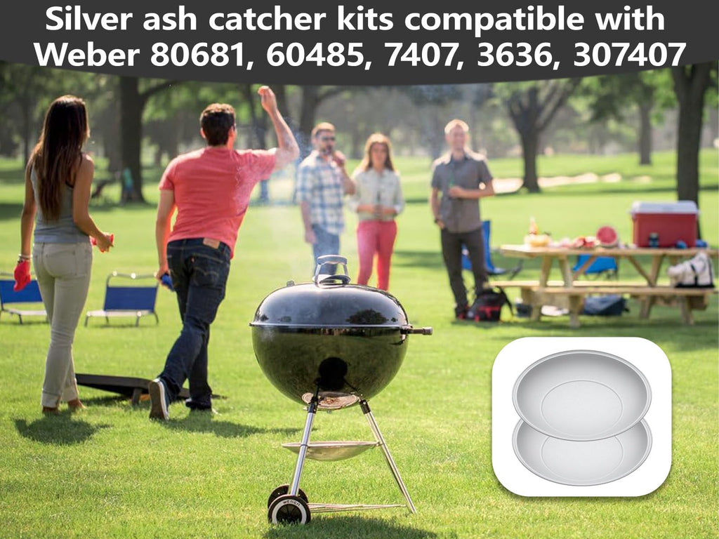 Silver Ash Catcher Pan for 22-inch Kettle Charcoal Grills L5451