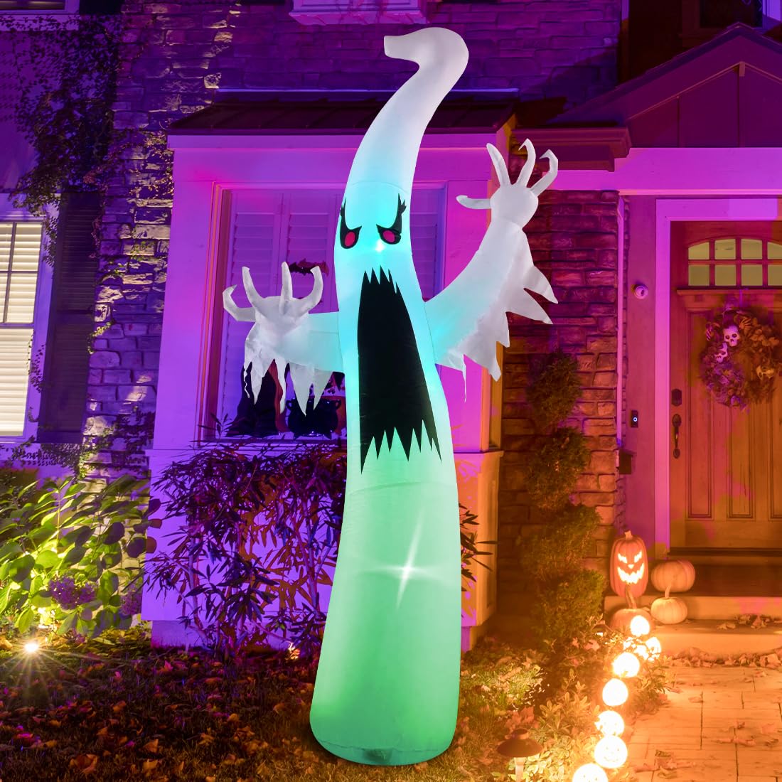 6 FT Halloween Inflatable Ghost with Built-in Colorful LEDs B16259