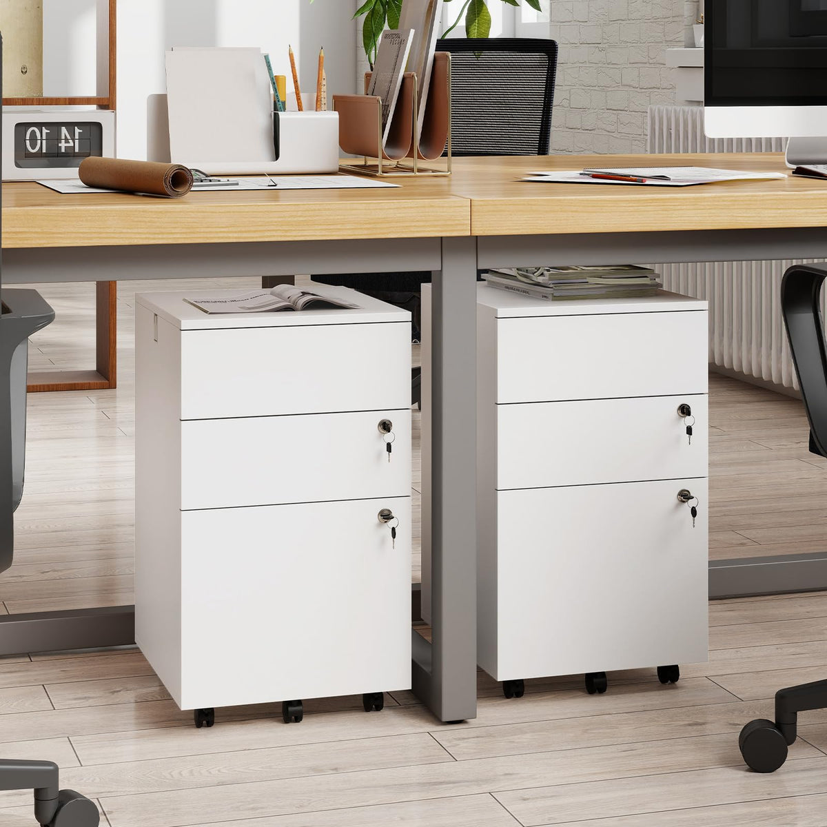 White 3 Drawer File Cabinet with Lock O18474