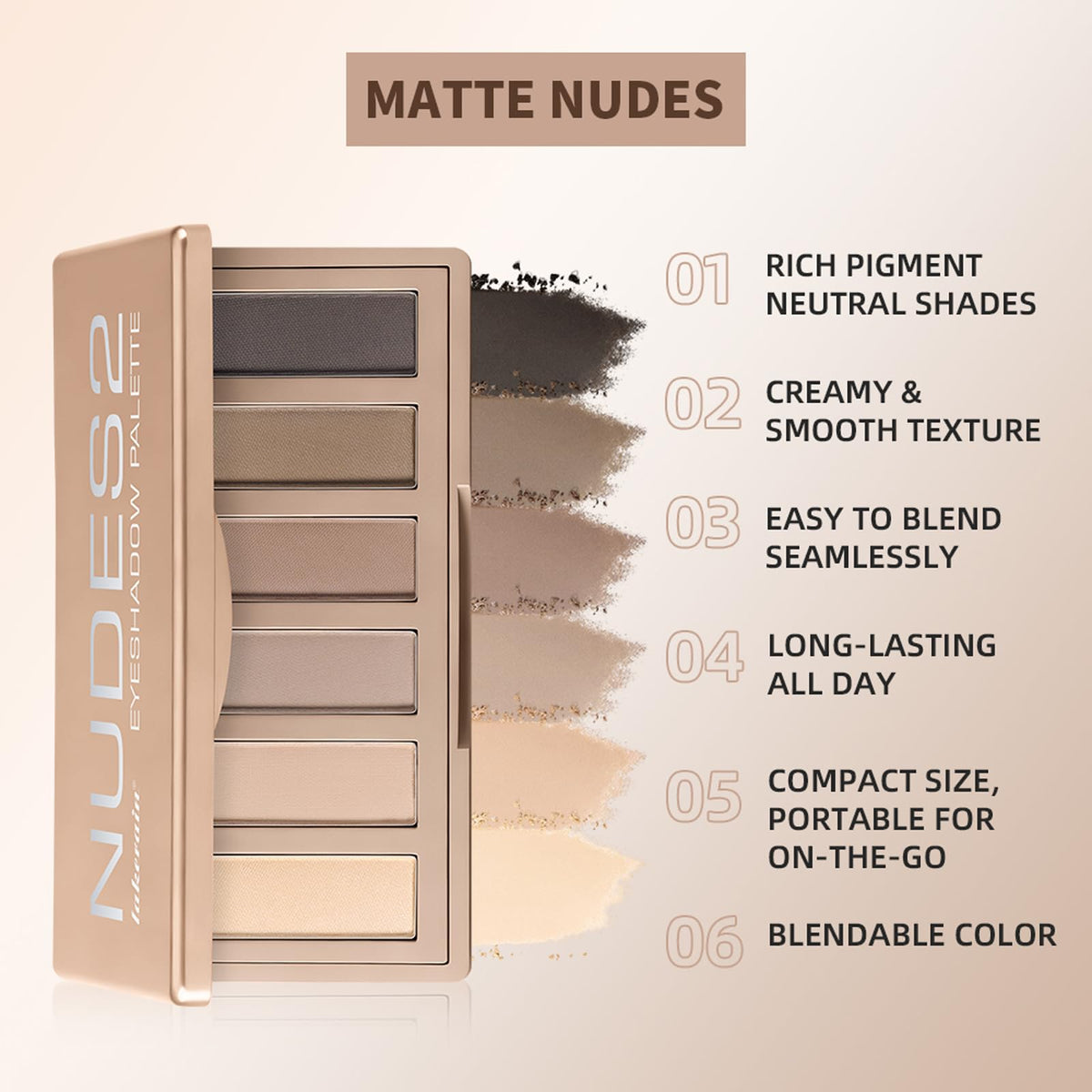 6 Color Matte Neutral Eyeshadow Palette I47860