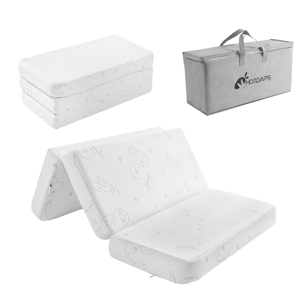 Trifold Pack and Play Mattress 38''x26'' with Washable Cover and Travel Bag W50493