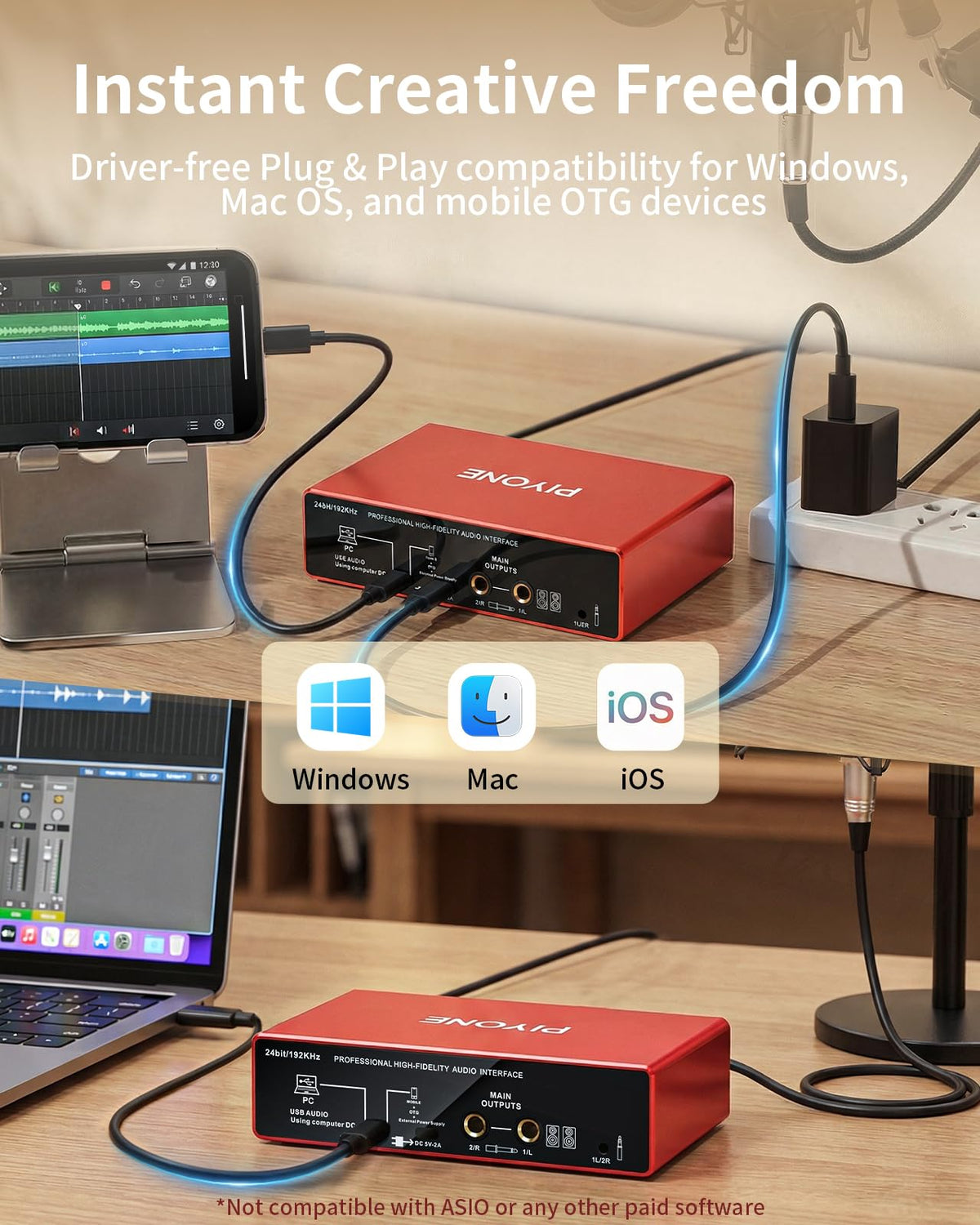 2X2 24-bit/192kHz Audio Interface with XLR/TRS Combo Input R227